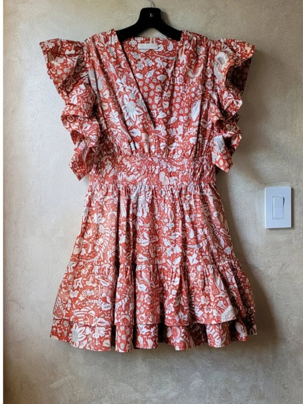 ULLA JOHNSON Kiri Mini Dress Orange Blossom Statement Sleeve Sundress Cotton 10 - Picture 16 of 16